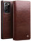 qichenlu Robustes Rindsleder Retro Braun Echt Leder Klapp Hülle für Note 20 Ultra,Zert. Echtes Leder Handytasche mit Kartenfach,Book Flip Cover Wallet Case für Samsung Galaxy Note 20 Ultra 5G