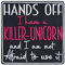 KILLER UNICORN Aufnäher Einhorn Aufbügler Unicorn Patch/Bügelbilder lustige Sticker zum annähen | Geschenk für Einhornfans Applikation für Jacke/Tasche/Jeans/Rucksack | 90x90mm