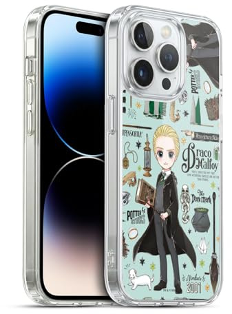 Head Case Designs Officially Licensed Harry Potter Draco Pattern Deathly Hallows XXXVII Gel Case [Military Grade Protection] Compatible with Apple iPhone 13 Pro and Compatible with MagSafe