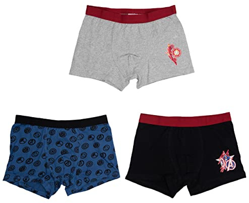 Marvel The Avengers Boxershorts für Jungen Kinder Unterhose Unterwäsche Mehrfarbig Bunt (3er Pack)