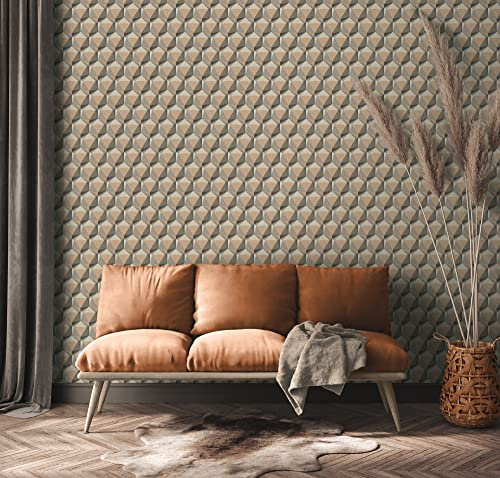 A.S. Création Nara 387481 Non-Woven Wallpaper Geometric Beige Grey 10.05 m x 0.53 m Made in Germany