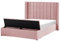 Velvet EU Double Size Bed Frame Tufted 4ft6 Storage Bench Pink Noyers