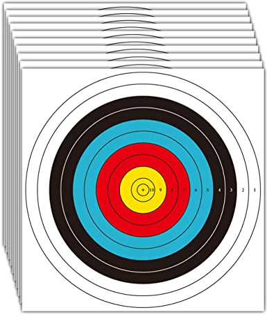 THREE ARCHERS 30 Blatt Zeilscheiben Auflagen Bogenschießen Scheibenauflagen 10 Ring 40cm x 40cm Zielpapier für Jagd & Schießen