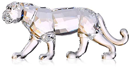 Kristall-Leoparden-Geparden-Figur, realistische Tierkunst, Kollektion, Tischdekoration, Statue, Heimdekoration (weiß)