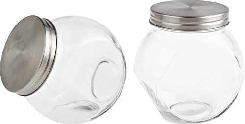 VBS 2er-Pack Vorratsglas BONBON 650 ml 8,5x12,5cm Bonbonglas Glasbox Aufbewahrungsglas 650 ml