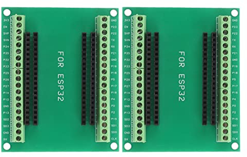2 Stück ESP32 Breakout Board, ESP32 Entwicklungsboard, 2,4 GHz 38-poliges 2-in-1-Dual-Core-CPU-WLAN-Bluetooth-Entwicklungsboard mit Geringem Stromverbrauch