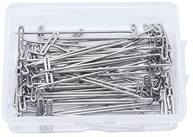 JIHUOO 100 Stück 54 mm Metall Perücke T Pins Lange Bastelnadeln Großer Kopf Nähnadeln Stricknadeln Quilten Nadeln Haarverlängerung Pins Haar Styling Pins
