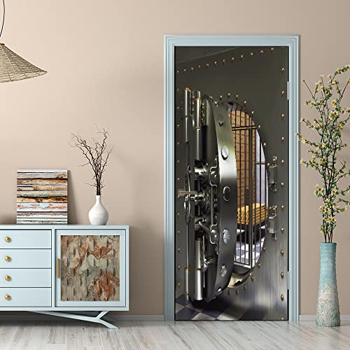 türtapete günstig 95x215cm(37.4 inches * 84.64 inches) Tresor Türtapete Türposter selbstklebend 3D Türaufkleber Türfolie Türposter Türtapete Selbstklebend Türfolie Türposter Selbstklebend