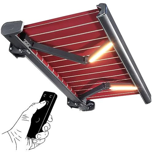 RNQZ Tenda da Sole elettrica a Scomparsa Tenda da Sole Tenda da Sole Copertura per Esterni Tettoia per Patio/Gazebo/Giardino/Ristorante/Bar,2X1.5m