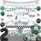 Zwei schnelle Geburtstagsdekorationen Junge Vintage, Rennwagen 2. Geburtstag Luftballons Zwei Fast Backdrop Kuchen Cupcake Topper Karierte Tischdecken Rennwagen Nummer 2 Folienballon für 2 Jahre Alt