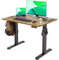 Claiks Schreibtisch Höhenverstellbar Elektrisch, Höhenverstellbarer Schreibtisch 100x60 cm, Standing Height Adjustable Desk, Schwarz Gestell/Vintage Braun Oberfläche