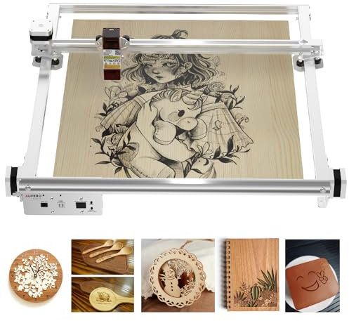 Aufero Laser 2 5W Kurzer Fokus Diod Lasergravierer, Lasergraviermaschine für Holz/Leder, 390x390mm Gravierfläche, Einsteiger-freundlich Lasergraviermaschine