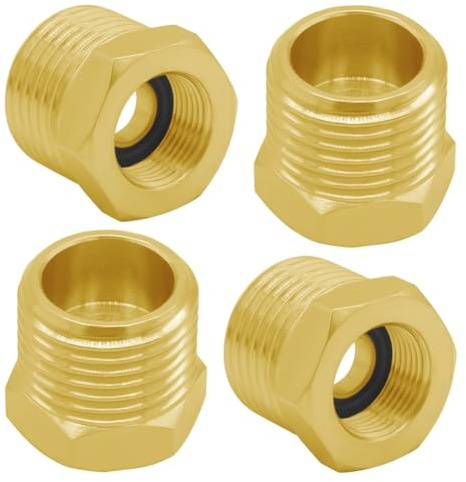 Joywayus 1/2 G Außengewinde auf 3/8 Zoll Kompressions-Innengewinde, Rohrverschraubung, Messing-Reduzierstück, Wasserhahn-Anschluss, Wasserschlauch-Adapter, Zuleitungsadapter für Wohnmobil, Küche,