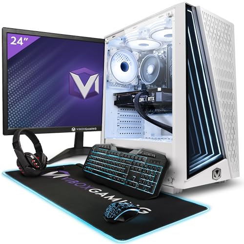 Vibox V-180 White Gaming PC Bundle • AMD Ryzen 5 4500 4.1GHz • Nvidia GTX 1660 Super 6GB • 16GB RAM • 1TB SSD • Windows 11 • 23 Monitor • WiFi • Prebuilt