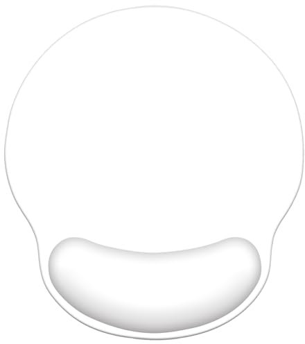 HEVITDA Mauspad mit Handgelenkauflage, ergonomisches Gaming-Mauspad, Bequeme Mauspads für Computer, Laptop, Büro und Zuhause, einfaches Tippen und Schmerzlinderung, 24,9 x 22,6 cm (Weiß)