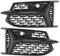Chrom/Schwarz RS6-Stil Auto-Nebelscheinwerfer-Kühlergrill-Abdeckung, kompatibel for Audi A6 C8 S6 2019 2020 HONEYCOMB HEX Nebelscheinwerfergrill(Glossy Black)