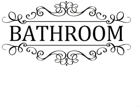 Adesivo da parete in vinile con scritta in inglese Inspiring Bathroom Rules (lingua italiana non garantita)