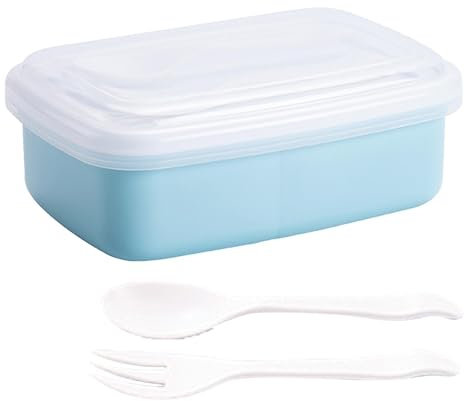 Acunny Contenedores de almuerzo con compartimentos, recipientes para comida para fiambreras, recipientes resistentes con juego de utensilios, 2 compartimentos separados, fiambreras para alimentos,