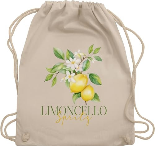 Shirtracer Turnbeutel Rucksack - Party & Alkohol Damen - Limoncello Spritz | Italien-Fans | Italienischer Likör | Zitronenlikör - Unisize - Naturweiß - saufrucksack sauf tasche festival clothes alki