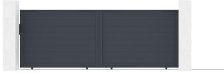 Casanoov Portail coulissant 4m EIGER H.140cm aluminium gris