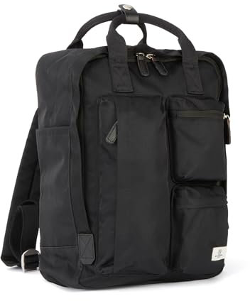SEVENTEEN LONDON – Modern Urban Unisex 'Piccadilly Circus' Backpack in a Classic Slim Simple Design – Fits Laptop up to 13” (Black)