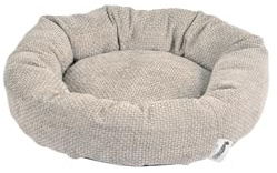 Love Story, Coussin Donut Rond Velours Chenille Polyester D50 x H16 cm Granit Lin