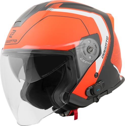 Bogotto H586 BT Illus Bluetooth Jethelm, schwarz matt/orange, 2XL
