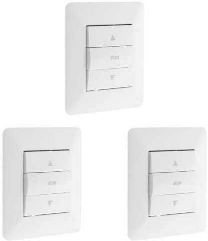 Interruptor para persiana automática AGE02B, Color blanco, 2300W - 230V (Paquete de 3)