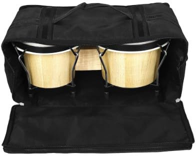 Bongo Drum Bag mit Tragegriff 46x22x19cm Bongo Gig Bag Bass Drum Tasche mit Schultergurt, Ideal für sicheren Transport (Black, 27x24.5x6 cm)