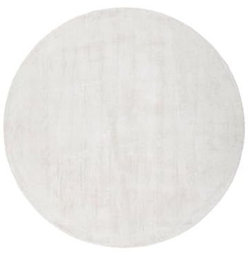 Loberon Teppich Mariselle - Handgewebt - Melierte Oberfläche - Dezentes Design - Ø 120 cm - Wohntextilien - Wohnaccessoires - Viskose, Creme