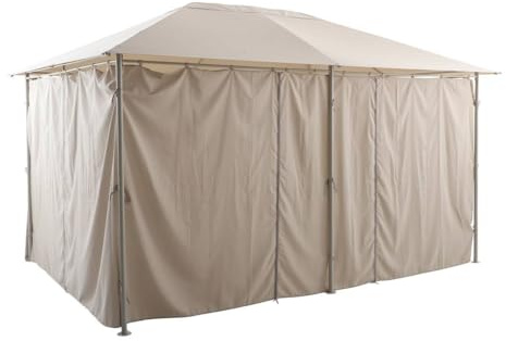 Hespéride - 6 Rideaux pour tonnelle Santorini Beige Lin