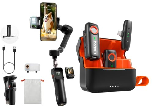 hohem Stabilisateur pour Smartphone iSteady V3 Ultra & MIC-01 Microphone sans Fil lavalier pour iPhone iPad