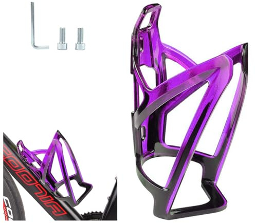 Ruayia Bike Water Bottle Cage, Mountain Bicycle Bottle Holder with Screws, Bicycle Cup Holder, Cycling Bottle Holders for Road Bike and Mountain Bikes Accessories - Gradient Purple