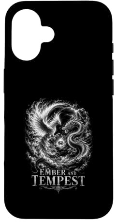 Hülle für iPhone 16 Mythischer Phoenix-Drache Glut und Sturm Saga