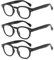 Suertree Lesebrille 3 Pack Sehhilfe Feder Scharnier Rund Augenoptik Brille Unisex Lesehilfe für Damen Herren 1.0X BM171