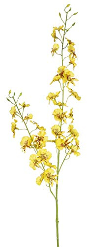 artplants.de Künstlicher Oncidium Zweig Taliah, 34 Blüten, gelb, 85cm - Künstliche Orchidee - Dekoblume