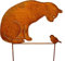 Manufaktur-Lichtbogen Rost Gartenstecker Katze und Vogel 50x43cm Edelrost Gartendekoration