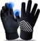 FINGER TEN Winterhandschuhe Herren Touchscreen Fahrrad Laufhandscuhe, Winter Handschuhe Warm Motorrad Fitness Training, Sporthandschuhe Unisex Ski Radfahren rutschfeste Thermohandschuhe (Schwarz, L)