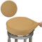 BUYUE Barhocker Hussen, Luxus Stoff Durchmesser 40-45cmRunde Knitter-resistente Dehnbare waschbar staubdicht Hocker Sitzbezug, L-Ocker-1 Stück