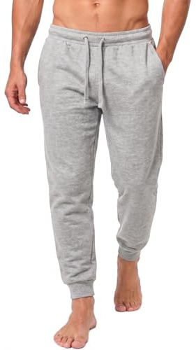 Iron Mountain Mens Joggers Fleece Tracksuit Bottoms, Light Grey Marl, L | Anti-Pill Fabric, Cotton Blend, Elastic Waist, Practical Pockets, Ribbed Cuffs, Stretchable, Workwear, Active & Casualwear
