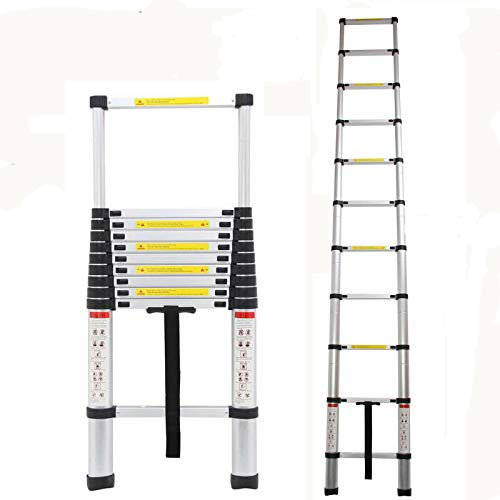 Autofather - Scaletta telescopica robusta da 3,2 m, per uso quotidiano o di emergenza, in alluminio