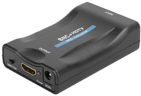 BNC to HDMI Converter, Composite BNC to HDTV Audio Video Adapter Support 720P/1080P Output for Analog Video Signal Security Camera to Monitor Projector Computer