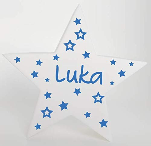 Bambinella® LED Deko Leuchte Schlummerlicht mit Namen personalisiert - 10,5 x 10,5 x 4cm