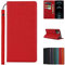 Copmob Case Compatible for iPhone 12,Premium Genuine Leather Flip Wallet Case,[3 Card Holders][Magnetic][RFID-Blocking],Protective Case Cover for iPhone 12 - Red