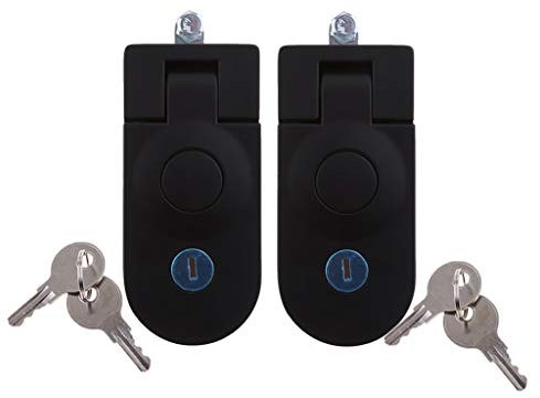 PETSOLA 2 Pièces Encastré Loquet de Porte Serrure à Compression Bouton Poussoir Loquet de Levier pour Bateau RV
