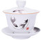 Porcelana Gaiwan 8 oz taza de té blanco esmaltado Tureen chino Sancai Cover Bowl Lip Cup Saucer Set (peces)