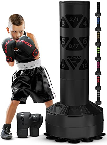RDX Kinder Freistehender Boxsack 4ft Junior Standboxsäcke Trainingshandschuhe, MMA, Kickboxen,Boxen, Kampfsport, Muay Thai, Boxpartner, Punchingsäcke, Tumbler Boxsäcke Saugfuß (MEHRWEG)