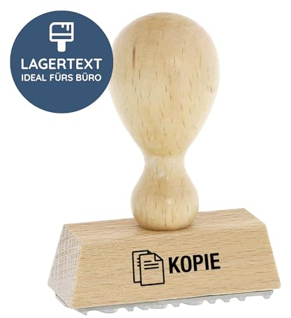 stempel-fabrik – “KOPIE” Holzstempel – Lagertextstempel zur Kennzeichnung von Kopien, Zweitschriften & Duplikaten – präziser Textstempel ideal für Buchhaltung & Co (50 x 20 mm | 1 Zeile)