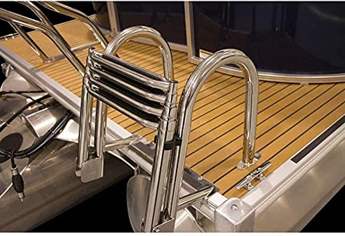 GLZXMQBP 4 Stufen Bootsleite Edelstahl Badeleiter, Ausziehbar Boot Poolleiter, Teleskopisch Schwimmbadleiter rutschfeste Deckleiter Für Pool/Boot Schwimmbad, Marine Heckeinfahrt Ponton Marineyacht