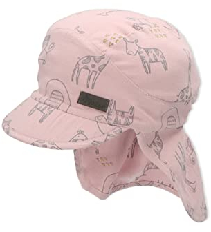 Sterntaler Mädchen Schirmmütze mit Nackenschutz Zoo Sonnenhut, rosa, 45
